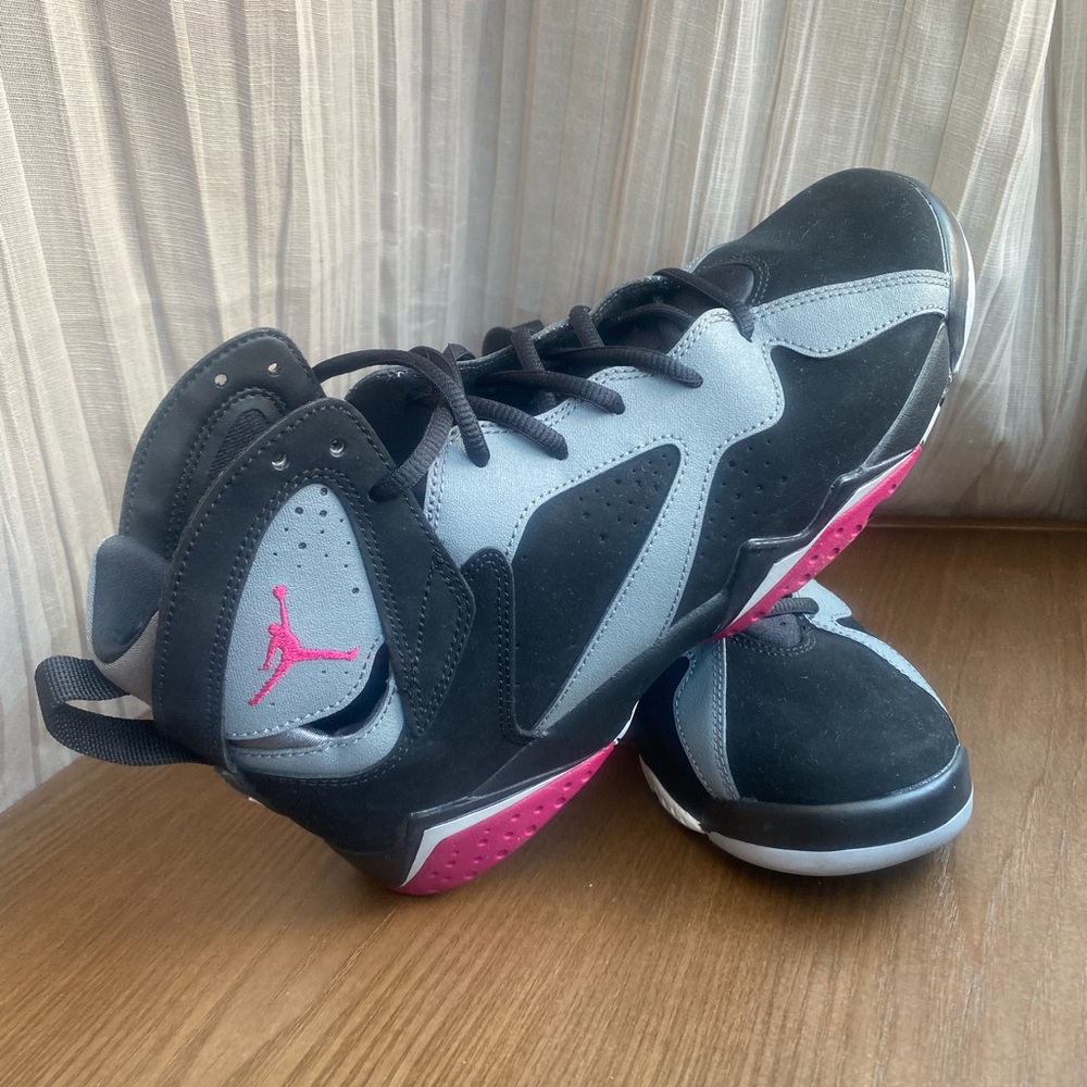 Jordan Black, Gray & Pink Retro Sneakers